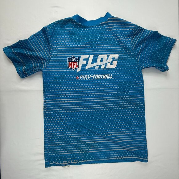 Used NFL Detroit Lions Reversible Flag Football Jersey Blue and Grey Youth Size - Picture 3 of 7